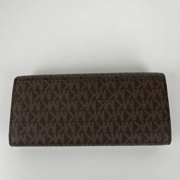 New Michael Kors Coated Canvas Logo Billfold Wallet - Picture 3 of 6